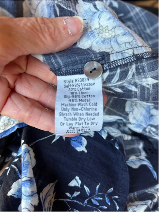 Women's Johnny Was Magnolia Hi Low Floral Midi Dress XL - Picture 8 of 9